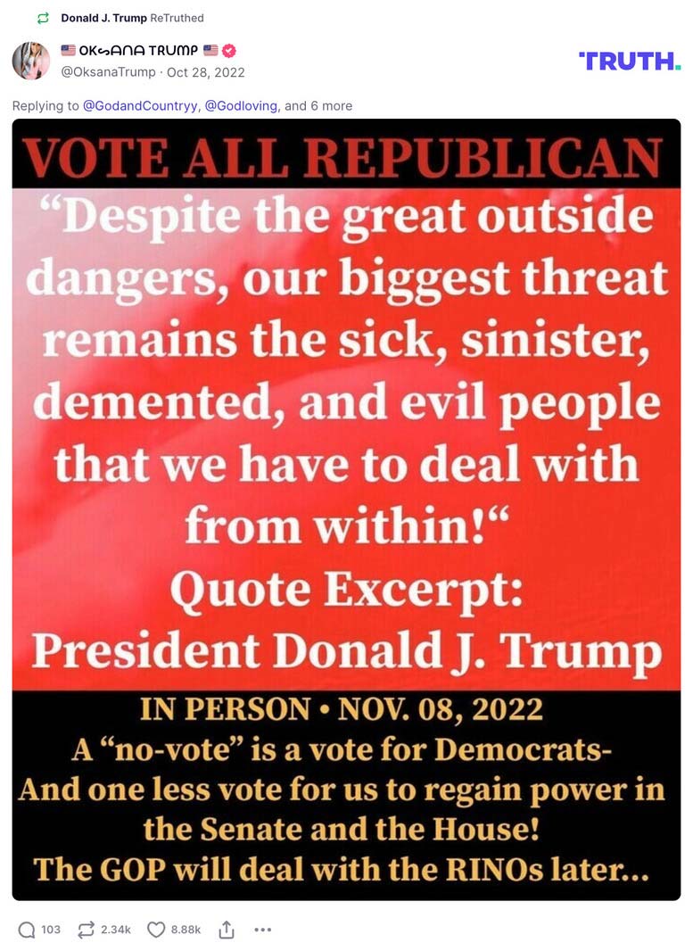 Post image from Donald Trump