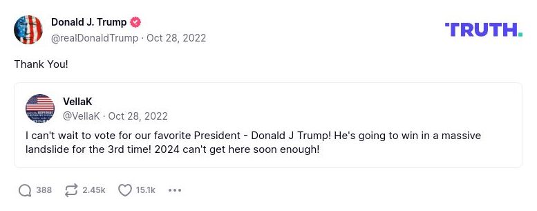 Post image from Donald Trump