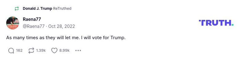 Post image from Donald Trump