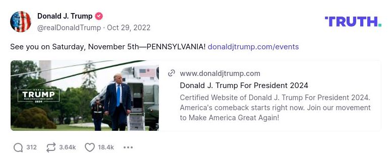 Post image from Donald Trump