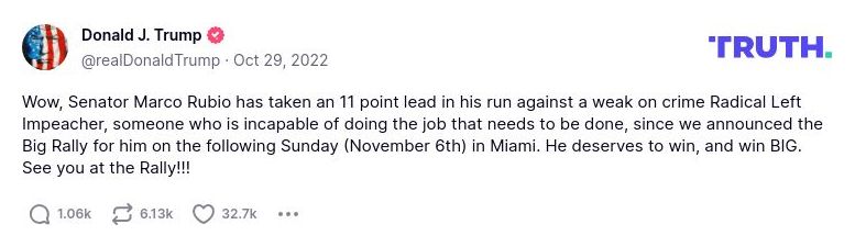 Post image from Donald Trump