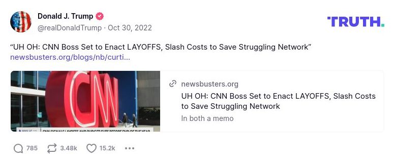 Post preview from Donald Trump