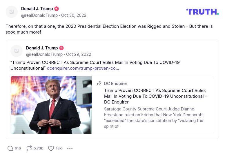 Post image from Donald Trump