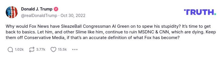 Post preview from Donald Trump