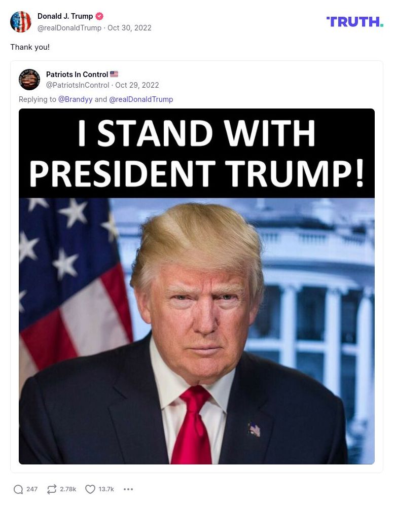 Post image from Donald Trump