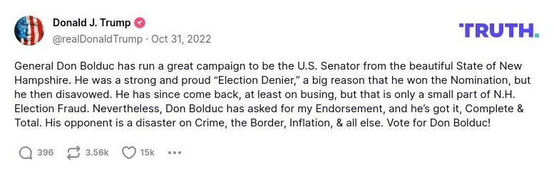 Post preview from Donald Trump