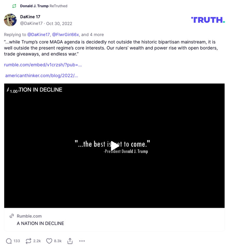 Post image from Donald Trump