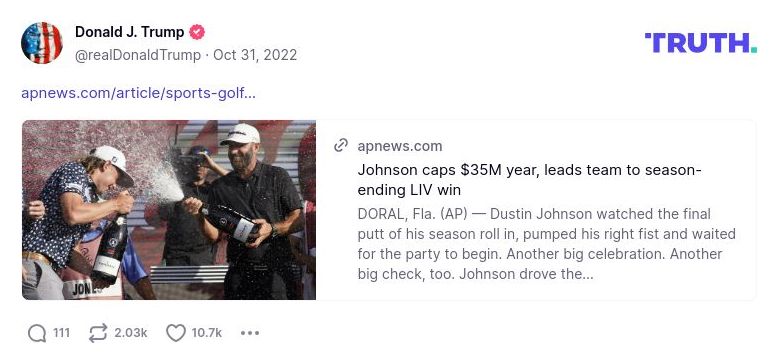 Post image from Donald Trump