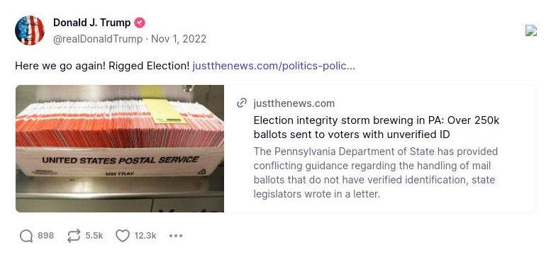 Post image from Donald Trump