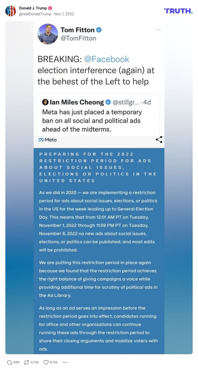 Post image from Donald Trump