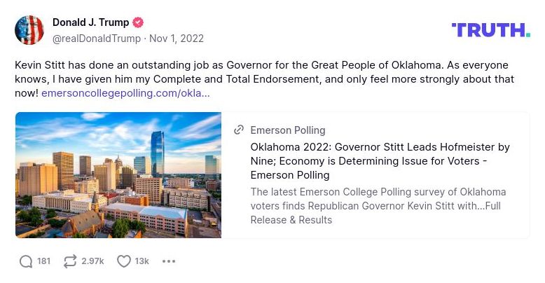 Post image from Donald Trump