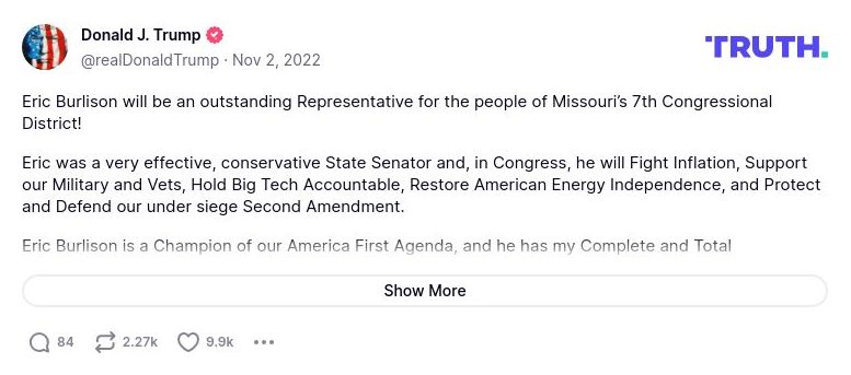 Post preview from Donald Trump