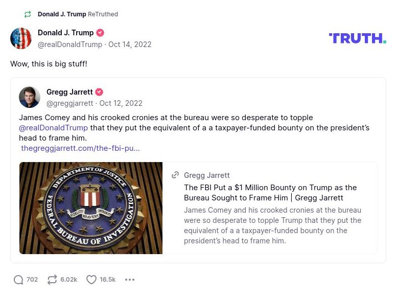 Post image from Donald Trump