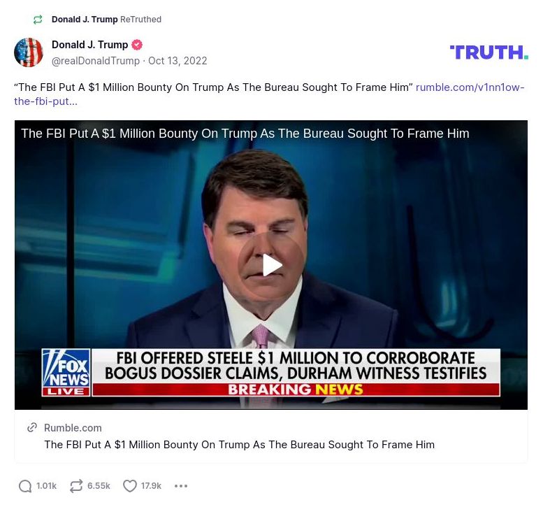 Post image from Donald Trump