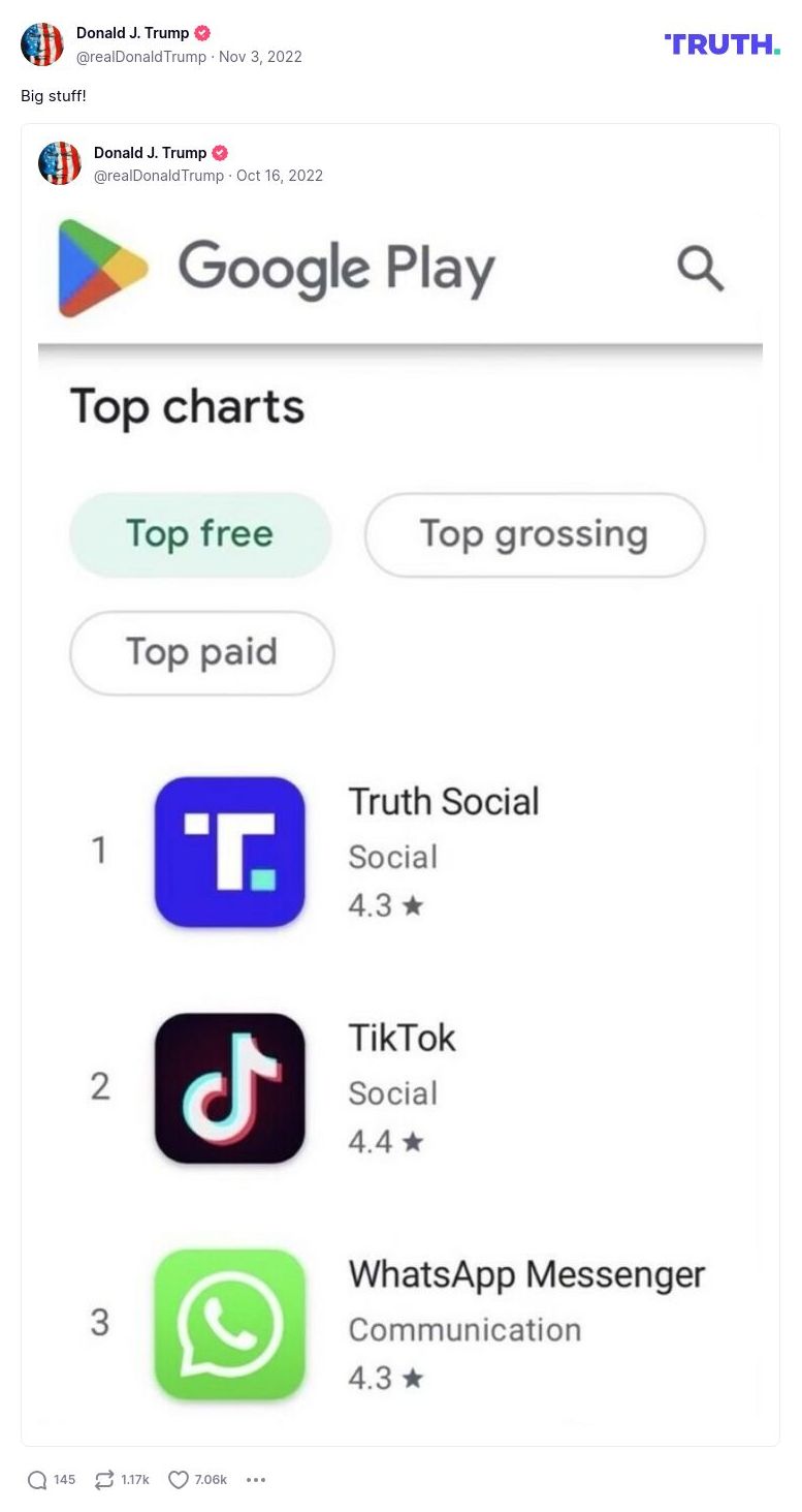 Post image from Donald Trump