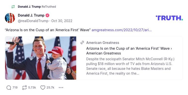 Post image from Donald Trump