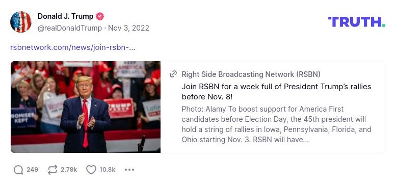 Post image from Donald Trump