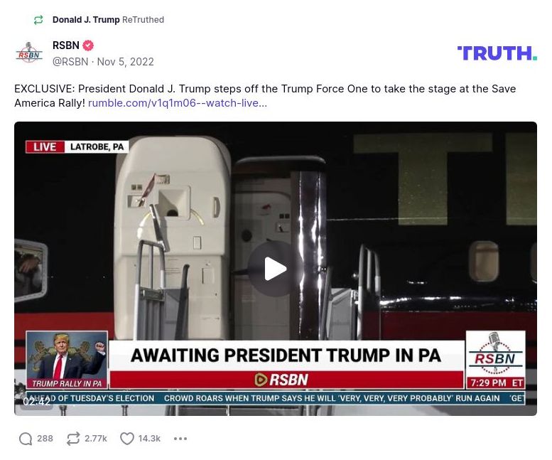 Post image from Donald Trump