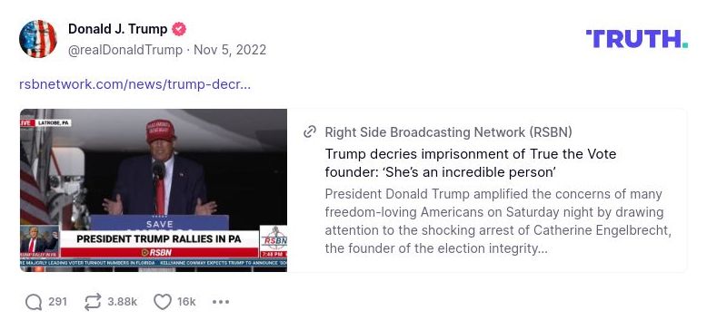 Post image from Donald Trump