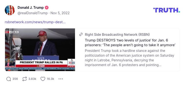 Post image from Donald Trump