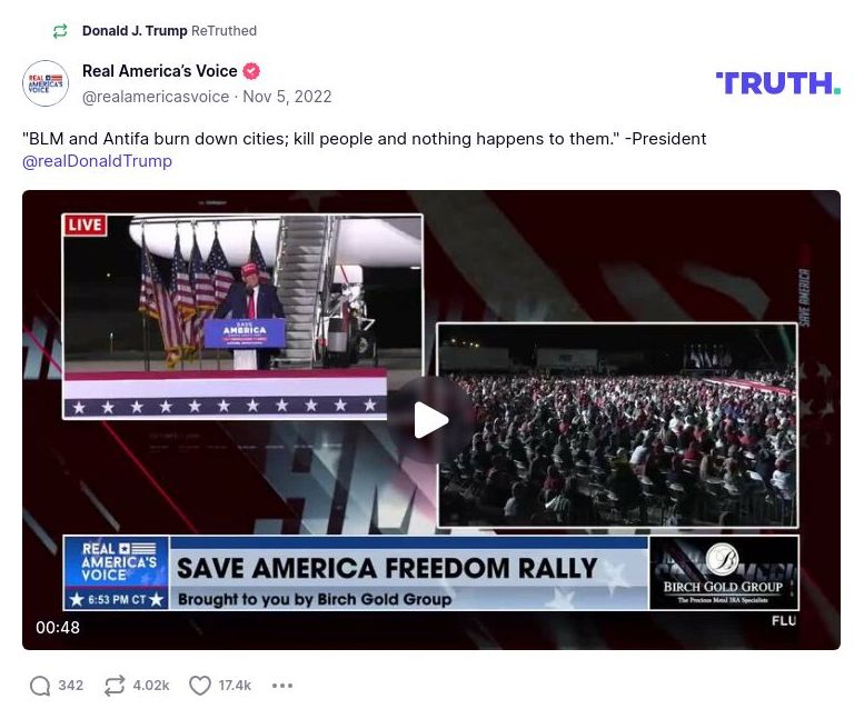 Post image from Donald Trump