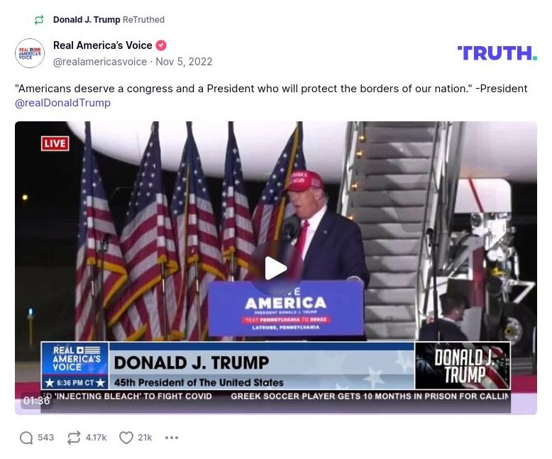 Post image from Donald Trump