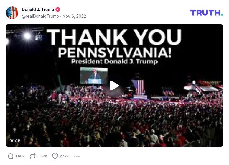 Post image from Donald Trump