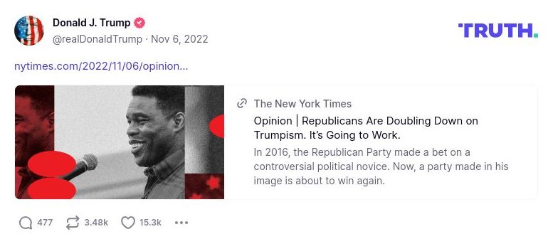 Post image from Donald Trump