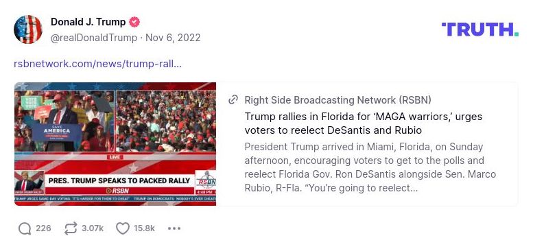 Post image from Donald Trump