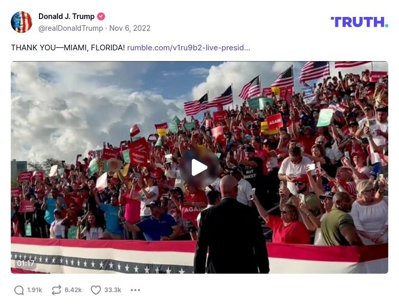 Post image from Donald Trump