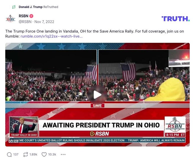 Post image from Donald Trump