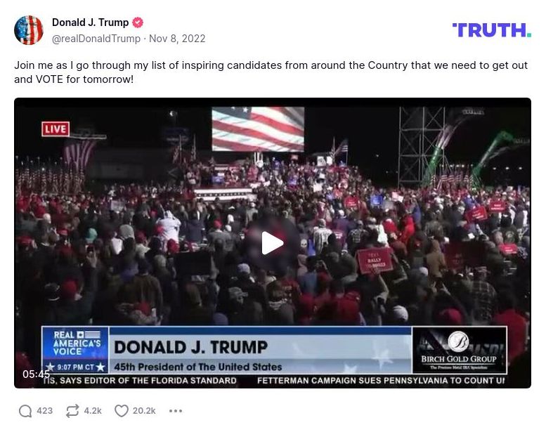 Post image from Donald Trump