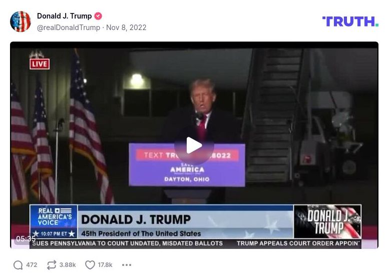 Post image from Donald Trump