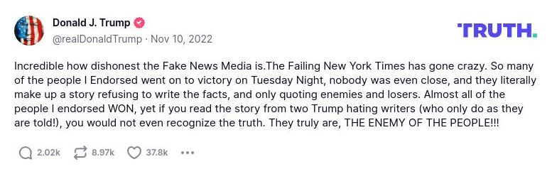 Post image from Donald Trump