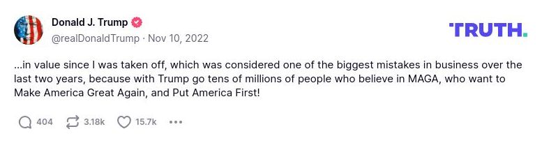 Post image from Donald Trump