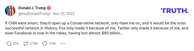 Post preview from Donald Trump