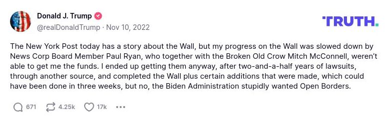 Post image from Donald Trump