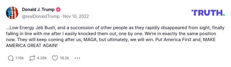 Post image from Donald Trump