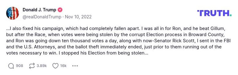 Post image from Donald Trump