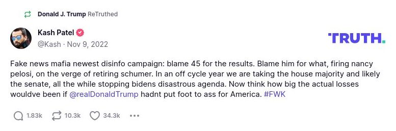 Post image from Donald Trump