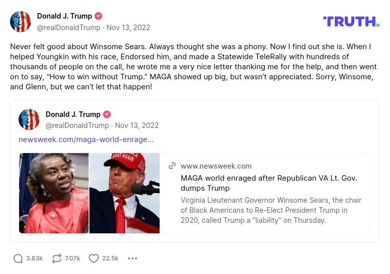 Post image from Donald Trump