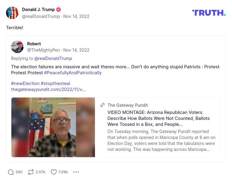 Post image from Donald Trump