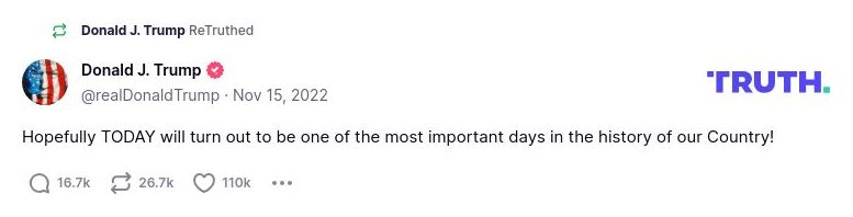 Post image from Donald Trump