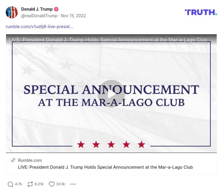 Post image from Donald Trump