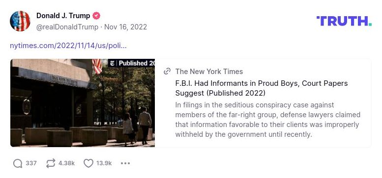 Post image from Donald Trump