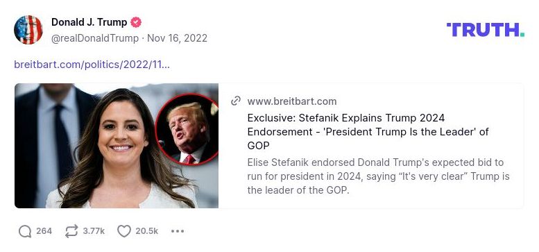 Post image from Donald Trump