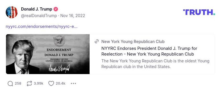 Post image from Donald Trump