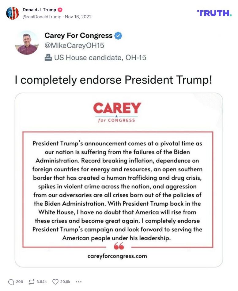 Post image from Donald Trump