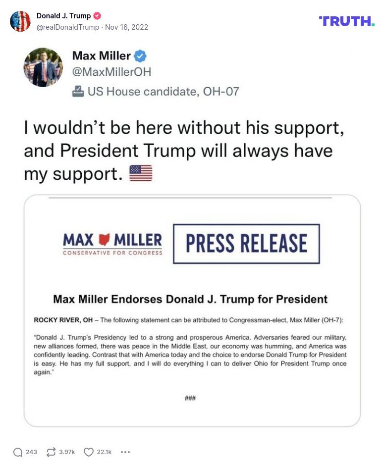 Post image from Donald Trump