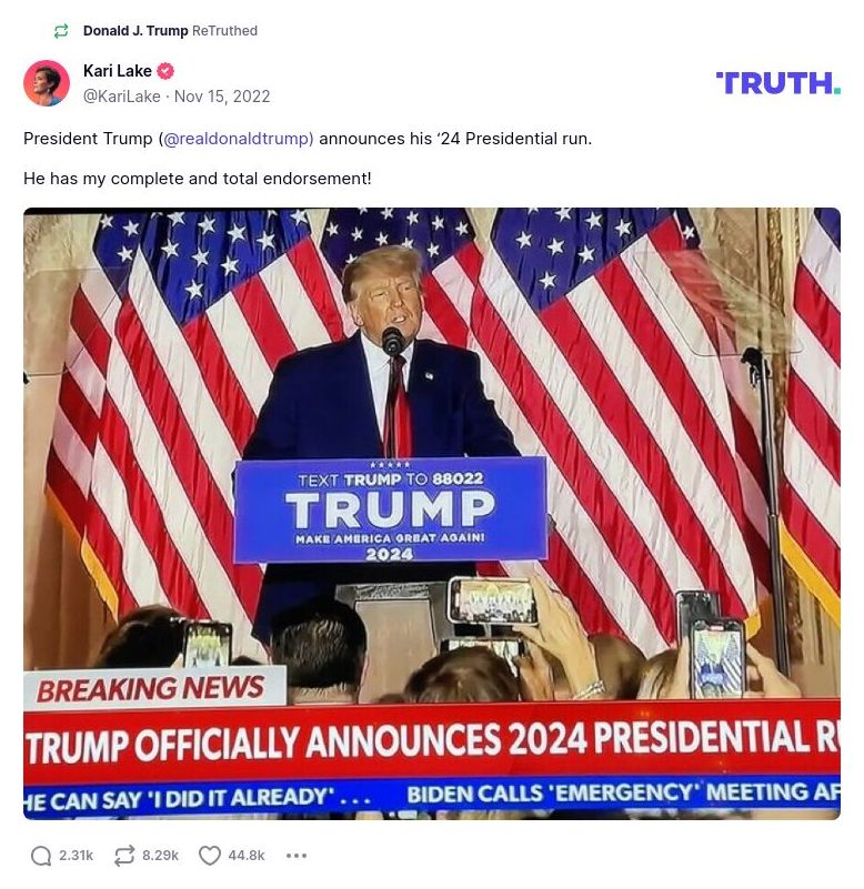 Post image from Donald Trump